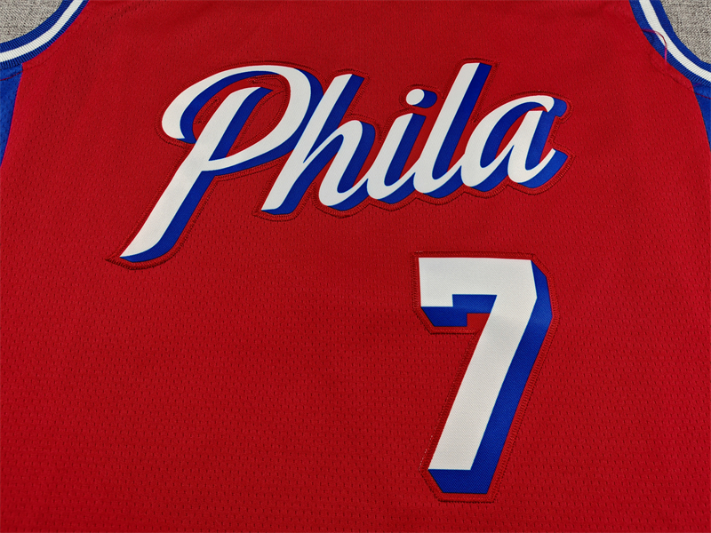Men's Philadelphia 76ers #7 Jaylen Brown Red Swingman Jersey - Statement Edition