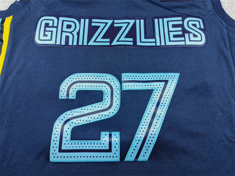 Men's Memphis Grizzlies #27 Cameron Boozer Navy Swingman Jersey - Icon Edition