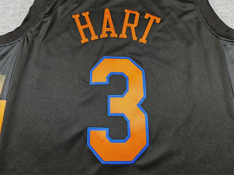 Men's New York Knicks #3 Josh Hart Black Swingman Jersey - Statement Edition