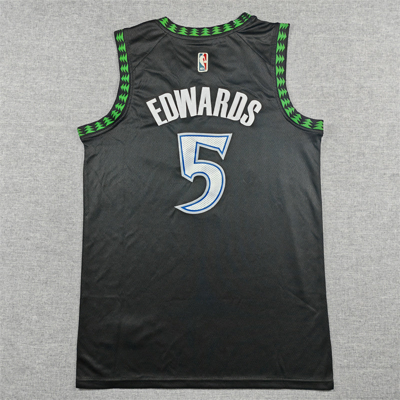 Men's Minnesota Timberwolves #5 Anthony Edwards Classic Black Swingman Jersey