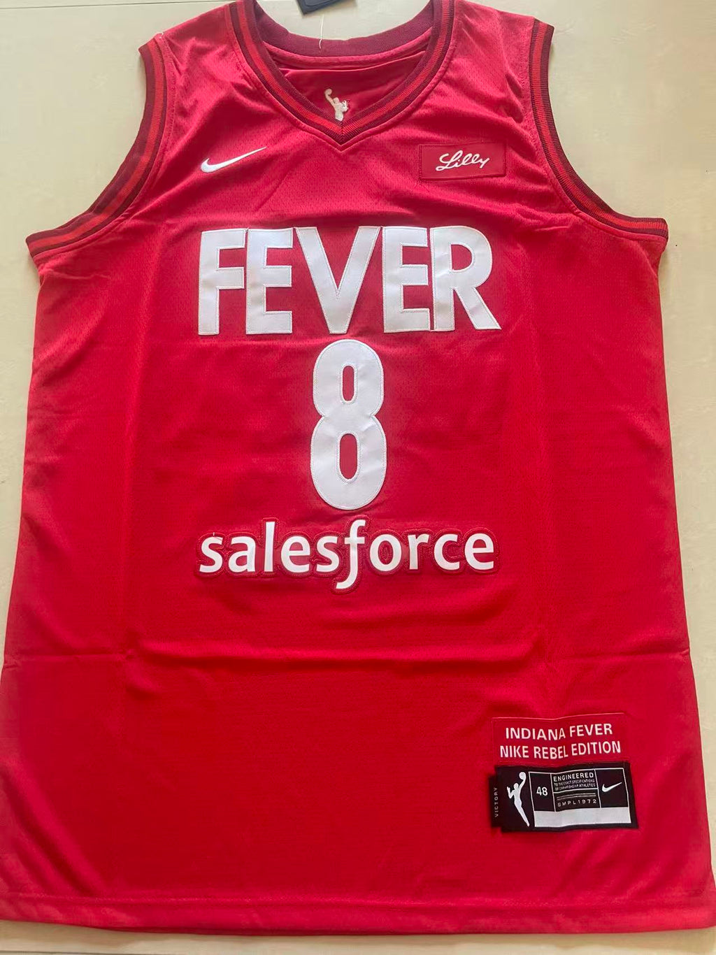 Women's Indiana Fever #22 Caitlin Clark Nike Rebel Edition Red Swingman Jersey