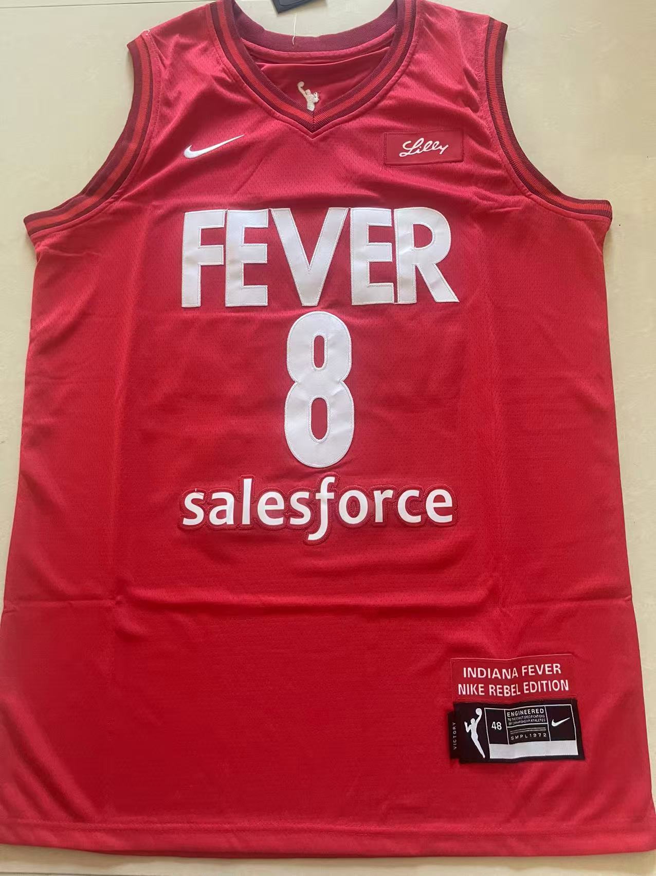 Women's Indiana Fever #22 Caitlin Clark Nike Rebel Edition Red Swingman Jersey