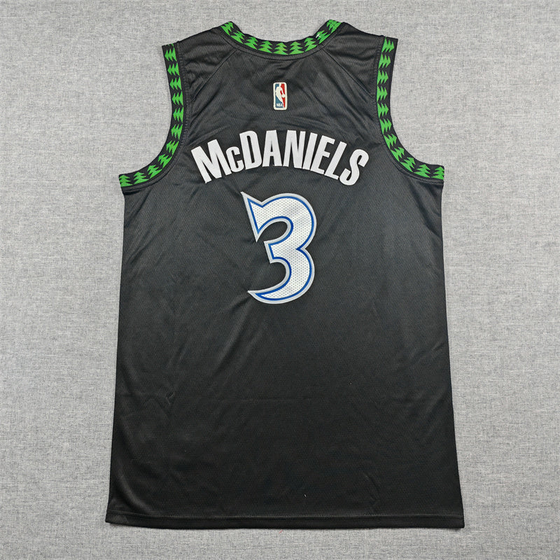 Men's Minnesota Timberwolves #3 Stephon Marbury Black 1997/98 Hardwood Classics Swingman Jersey